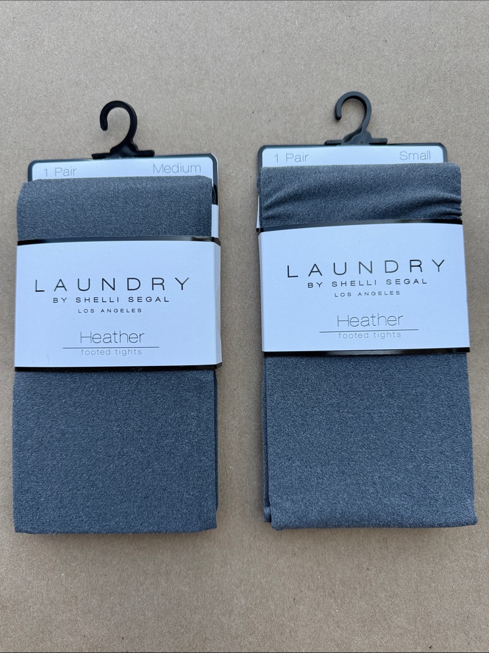 NWT 2x Laundry By Shelli Segal Heather Gray Footed Tights S/M